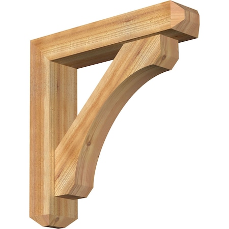 Ekena Millwork Legacy Craftsman Rough Sawn Bracket w/ Offset Brace, Western Red Cedar, 6"W x 28"D x 28"H BKT0604X28X28LEC04RWR